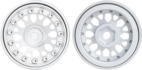 4PCS Aluminum 1.0 Inch Beadlock Wheels Hubs for 1/24 Axial SCX24 AX24 FCX24 TRAXXAS TRX4M Redcat Ascent-18 1/18 HPI Venture18 RC Crawler Car Upgrades,Chrome in Saudi Arabia