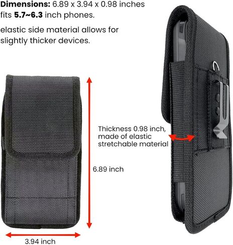 Cell Phone Pouch Holster Case with Nylon Belt Clip Armband, for Samsung Galaxy S23 S22 S21 S20 S10 S9 S8 A01 A10e S10e J7 J7v J7 Perx/Prime/Pro/Star/Crown in Saudi Arabia