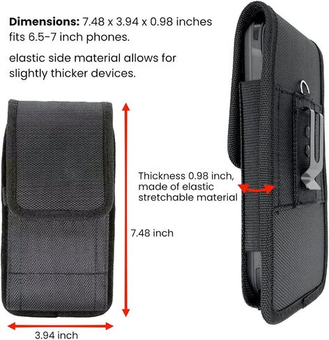 Cell Phone Pouch Holster Case with Nylon Belt Clip Armband, for Samsung Galaxy S23 S22 S21 S20 S10 S9 S8 A01 A10e S10e J7 J7v J7 Perx/Prime/Pro/Star/Crown in Saudi Arabia