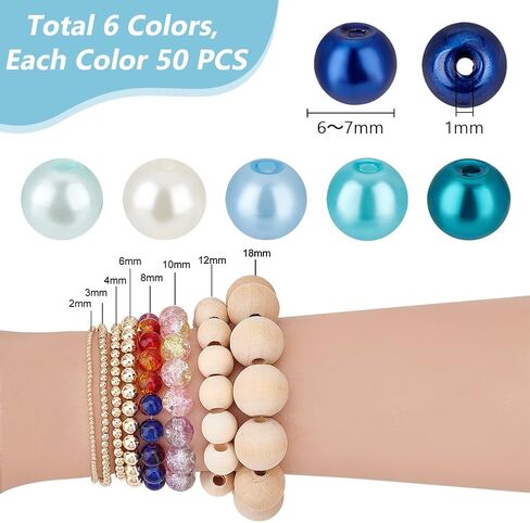 PH PandaHall 900pcs 4mm Glass Pearls - 6 Colors Imitation Pearl Beads for Bracelets, Necklaces, Jewelry Making, Wedding Party & Home Decor in Saudi Arabia