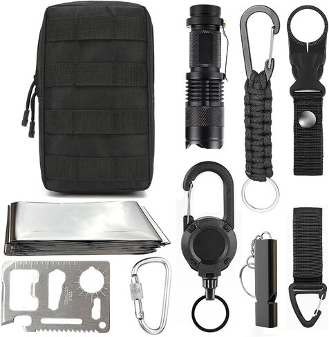 Tactical Pouches Molle Backpack Accessories - Small Tactical Pouch with Mini Survival Kit for Camping Hiking Gadget for Men in Saudi Arabia