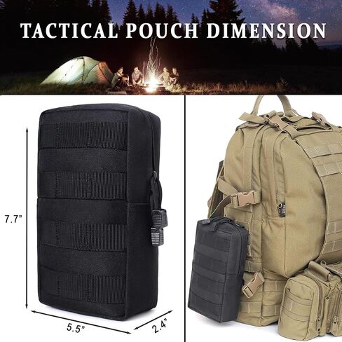 Tactical Pouches Molle Backpack Accessories - Small Tactical Pouch with Mini Survival Kit for Camping Hiking Gadget for Men in Saudi Arabia