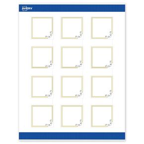 ملصقات مربعة قابلة للطباعة Avery ، حدود سوداء مزدوجة ، 2 "× 2" ، ملصقات مربعة بيضاء غير لامعة ، دائمة ، ليزر/نفث ، 120CT ، رائع لعلامات المنتج