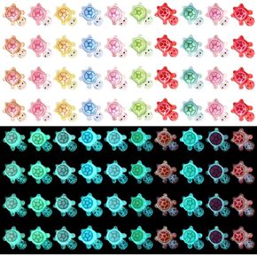 200 PCS سلاحف راتنجات صغيرة ، تماثيل سلحفاة مصغرة مضيئة ، وحيوانات السلاحف البحرية الصغيرة تتوهج في الظلام للدمى ، والحوض ، وزينة الكيك ، والمنظر الطبيعي للحديقة الخيالية