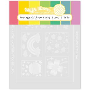Postage Collage Lucky Stencil Trio