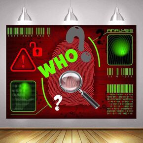 Detective Backdrop Police Mystery Investigation Analysis Photography Background 7x5ft Top Secret Birthday Party Baby Shower Supplies Decoration Photo Booth Studio Props Cake Table Banner BJYYME652