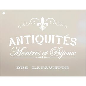 الآثار Montres et Bijoux Rue Lafeyette Stencil بواسطة Studior12 | الكلمات الفرنسية قال قالب مايلار | الرسم ، الطباشير ، وسائل الإعلام المختلطة | STCL2329 | حدد الحجم (9 × 7 بوصة)