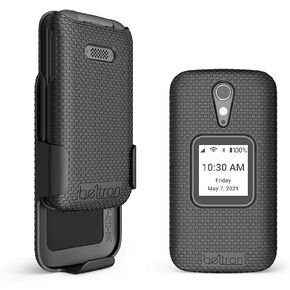 Case with Belt Clip for GreatCall Lively Flip, Jitterbug Flip2 Cell Phone for Seniors, Protective Snap On Cover with Belt Clip Holder Combo for Jitterbug Flip2 / Lively (Model: 4053S) - Red