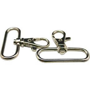 Metal Silvery 1.5" Inside Diameter D-ring Lobster Clasp Claw Swivel Hook Pack Of 10