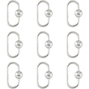 10pcs 304 SCELL STELL SCRABINER LOCK 1.02 بوصة (26 مم) مشابك مفاتيح البيضاوي المشابك سلسلة الارتباط السري