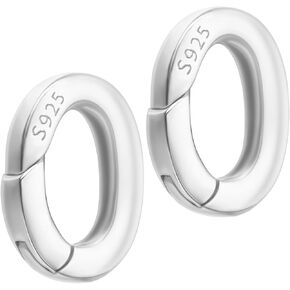 2pcs 925 Clasps sterling Silver Oval Jewelry Baasps للمعلقات قفل جراد البحر والإغلاق ربيع حلقة قلادة مشبك مشبك موصل Carabiner لخطاة السوار