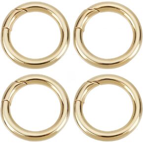 Sunnyclue 1 Box 6pcs REAL 18K GOLD PRASS PRASS SPRING O RING 18MM RINGS GATE RINGS ROUND REONURES CONNECTOR CLAPPS CLASPS SNAP HAIPS CEYYRING POCKLE FOR BASH HANDHAIN