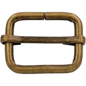 Metal Bronze Rectangle Buckle 1" X 0.75" Inside Size Slider Bar Strap Keeper Pack of 15