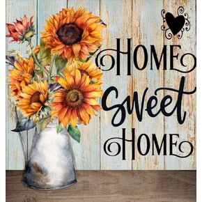 Diamond Painting Home of Sweet Home Rustic Welcome Sign Kit للبالغين الحفر الكاملة اللوحة الفنية الماس بواسطة أرقام الأرقام GEM Art Wall Decor (13.8 x13.8inch)