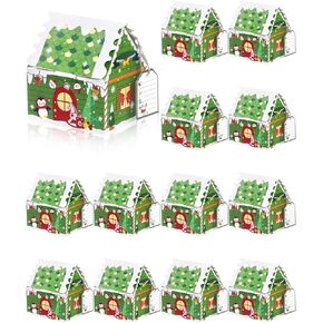 LioBelon 25 PCS عيد الميلاد صناديق الصناديق على شكل عيد ميلاد صناديق هدايا عيد الميلاد صناديق ملفات تعريف الارتباط Mini حفلة عيد الميلاد لصالح صناديق التغليف عيد الميلاد مع علامات الحبل لحفل الزفاف ، الأحمر ، الأحمر