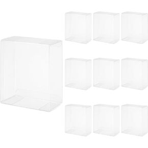 Meccanixity 10 PCS مربع هدايا واضحة ، 3.3 "x1.8" x4.1 "حلوى الشفافة مربع البلاستي
