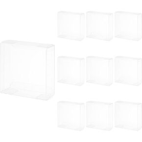 Meccanixity 10 PCS مربع هدايا واضحة ، 3.1 "x1.2" x3.2 "حلوى الشفافة مربع البلاستي