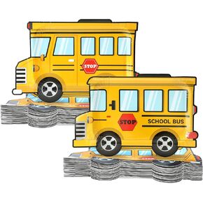 50 Count School Bus Party Plates Back to School Birthday Party Plate Diversable Plates School School Shape Party Party Party Parme Party Party Party Farman