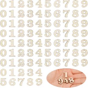 200pcs أرقام ساعة خشبية فارغة لطيفة ، أعداد خشبية طبيعية صغيرة للحرف اليدوية DIY ، وأرقام تقويم غير مصممة للفنون محلية الصنع ، خشبية مختلطة 0-9 لتزيين الحرف اليدوية الساحرة