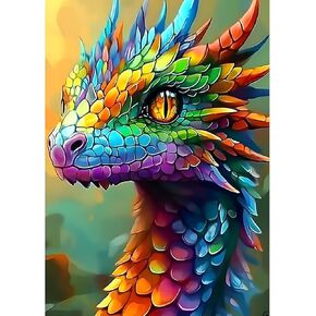 MXJSUA DRAGON DIY Diamond Painting by Number Kits للبالغين ، حفر جولة 5D Diamond Gem Art Art Picture Kits Craft for Home Wall Decor