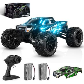 Tecnock Fast RC Car for Adults, 1:16 Scale Rc Truck for Boys, 4X4 Off Road Remote Control Car with Lights, 40KM/H High Speed Electric Vehicle Toys Gifts for Kids, Green