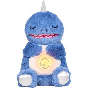 Breathing Stuffed Animal, Dinosaur Plush Toy, Breathing Dinosaur Buddy with Music Lights & Breathing Motion, Gift for Toddler Kids and Adults (Blue)