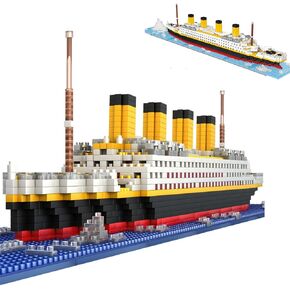 Titanic Micro Mini Building Blocks Set, 1860pcs 3D Titanic Model Building Set Blocks, DIY Bricks Toys Gift for Adults and Kids (1860 pcs)