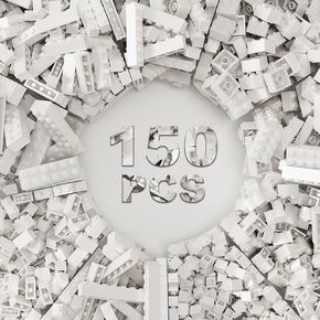 150 Pieces 1x2 White Bricks Parts Classic Building Blocks Creative Play Set Toy Accessories Combine with 3004 Major Brick Brands (White)