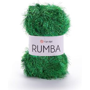 YarnArt Rumba Eyelash Fun Fur Yarn - Luxury Long Hair Yarn with Metallic Sparkle for Knitting, Crochet & Crafting, 80% Polyester 20% Metallic, 100g/160m, 5.5mm Needle & Hook, Soft and Stylish (105)