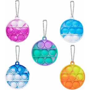 5pcs mini pop-keychain toy toy push popble pop spop squeeze sensory toys for child chaint reuge biveliver bivors boy (5 pcs)