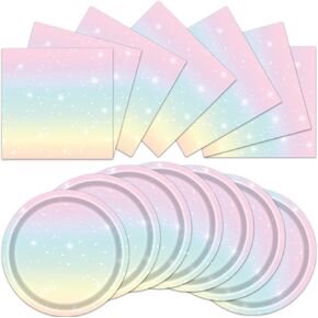 40pcs باستيل قوس قزح الزخارف لوحات عيد ميلاد يمكن التخلص منها يقدم 20 قوس قزح للبنات ديكورات حفلات استحمام الطفل