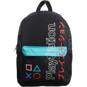 Bioworld Sony Playstation 16.5" Kanji Color Block Laptop Backpack with Adjustable Straps Travel Backpack