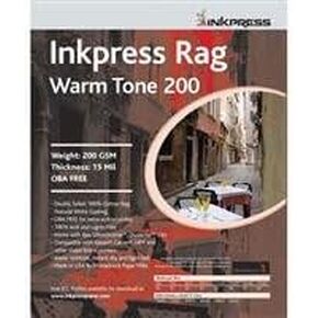 خرقة inkpress ، نغمة دافئة ذات جانب مزدوج ، ورقة نفثة الحبر الأبيض غير اللامع ، 15 مل ، 200 جم ، 5x7 "، 50 ورقة