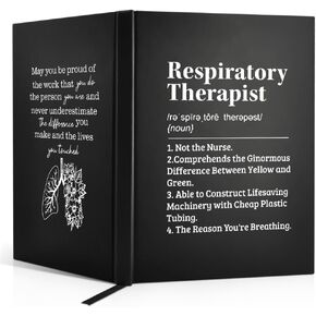 XQlzy Funny Greenspist Definist Journal Black Notebook Journal ، هدايا معالج الجهاز التنفسي ، التقاعد الجديد للوظائف ، شكرًا لك هدايا للمعالج التنفسي RRT RT زميل ممرضة الطالب