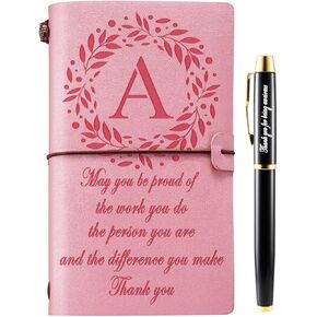 Thank You Gifts for Women Men Initial Leather Journal Inspirational Employee Appreciation Gifts Appreciation Gifts for Teacher Nurse Volunteer Leader Mentor Boss Lady Coworker Pastor