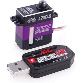 AGFRC A20CLS 7.5KG Coreless Micro Wing RC Servo and AGF-SPV3 Servo Programmer