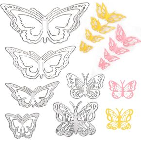 2pcs 2D & 3D Butterfly Metal Die Cuts, Butterfly Frame Cutting Dies Butterfly Cuts Die for Card Making for Scrapbooking DIY Crafts Decorative Embossing