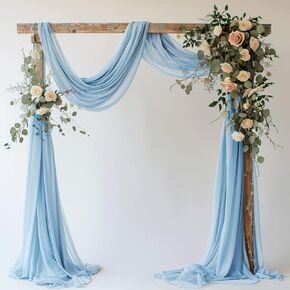 Wedding Arch Draping Fabric 2 Panels 28.7" x 20FT White Sheer Chiffon Backdrop Drapes for Wedding Ceremony Birthday Party Bridal Shower Outdoor Decoration
