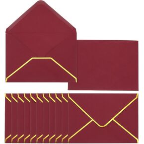Patikil 120 Pack A7 أظرف ، 5 × 7 بطاقة v رفرف مغلف جولة الحافة مظاريف عيد الحب مع الحدود الذهبية لدعوات حفل زفاف مكتب هدية التخرج ، أبيض