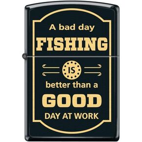 Zippo Lighter- Heartbeat Fisherman Fishing Rod Brushed Chrome Windproof Lighter #Z5229