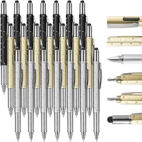 أقلام الأدوات متعددة الأدوات ، قلم 30 PCS 6-in-1Multitool مع 30 جهاز كمبيوتر ملء ، مفك البراغي ، المسطرة ، مقياس المستوى ، نقطة الكرة ، القلم ، الهدايا الفريدة للرجال ، هدية مضحكة لعيد الميلاد عيد الأب أو أعياد الميلاد هدايا