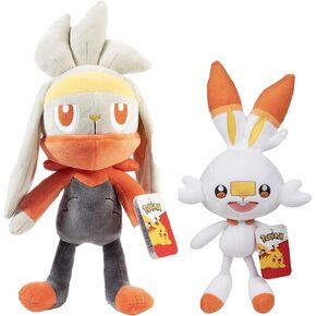 Pokemon 12 "Raboot & 8" Scorbunny Plush Pottive Animal Toys ، 2 pack - مرخص رسميًا - مجموعة شخصية Sword and Shield Evolute Evolution - هدية للأطفال ، الأولاد ، الفتيات - 2+