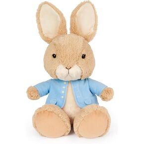 Gund Beatrix Potter Peter Rabbit Silly Pawz Plush ، Aneast Bunny Stuffed Animal على مر العصور الأولى وما فوق ، بني/أزرق ، 11 "