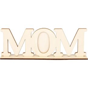 إطار صورة للأم الخشبية لطلاء مائدة فارغة DIY مع قاعدة ، هدايا أمي من ابنة ، عيد الأم مزرعة المزرعة مركزية ديكور صورة ديكور عيد ميلاد عيد ميلاد عيد ميلاد هدية