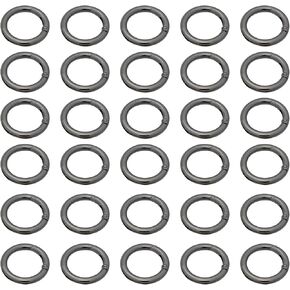 30Pcs 20mm Spring O Ring Zinc Alloy Split Rings Round Carabiner Snap Clip Spring Keyring Buckle for Bag Purse Handbag Craft Jewelry Making (Gun Black)