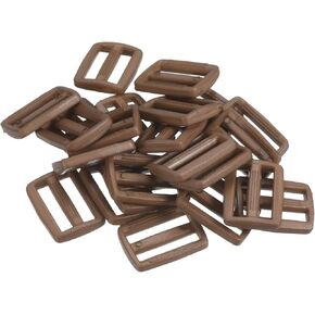 50 Pack Tri-Glide Slide - Plastic Adjustable Slide Buckles Webbing Fastener, Apply to Purse Belt Strap Hardware (1 Inches, Olive Green)