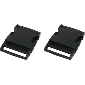 METALLIXITY Side Quick Release Buckle (38mm/1.5") 2Pcs, Plastic Adjustable Buckles - for Backpack Strap, Black