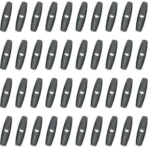 40PCS Plastic Single Double Hole Olive Rope Buckle Internal Toggle Buckle Corset Buckle Mosquito Net Buckle Snap Button Anchor Tensioner Accessory For Fixing Door Curtains Lanyards Bags