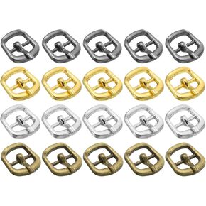 uxcell 40pcs أبازيم الأسطوانة المعدنية ، 7 ملم - 0.28 "مستطيل الخياطة الأصغر حزام حزام شريحة دبوس واحدة لملحقات حزام الحرف اليدوية (4 ملم ، 11 ملم)