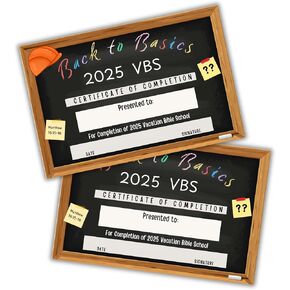2025 VBS شهادة الانتهاء 50pk 6x9 "أساسي